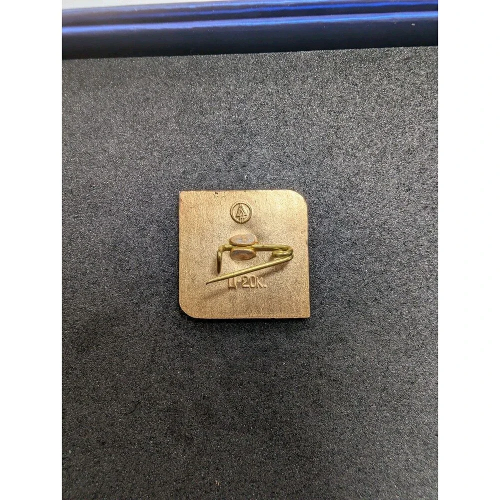 Vintage USSR Moscow 1980 Olympic Misha & Official Emblem Enamel Pin Badge